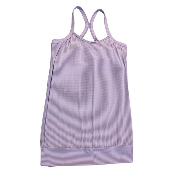 Beyond Yoga Lavender stripe shelf bra lightweight racer back top Size: Small - Picture 3 of 11